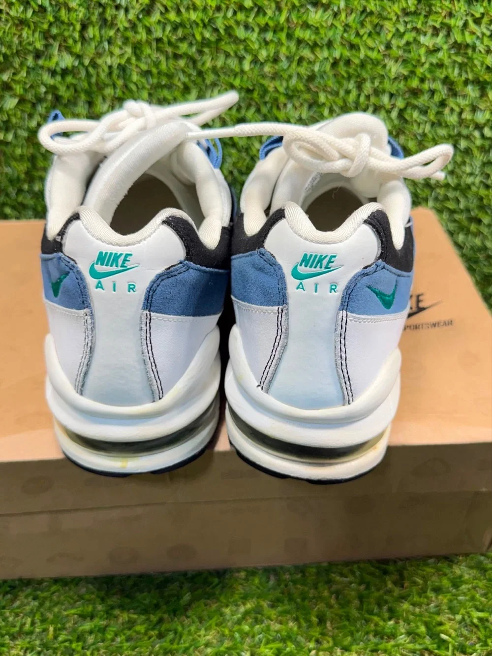 Nike Air Max 95 GS New Green Blue Slate 307565-105 Size 5Y Vintage 2009 OG Box